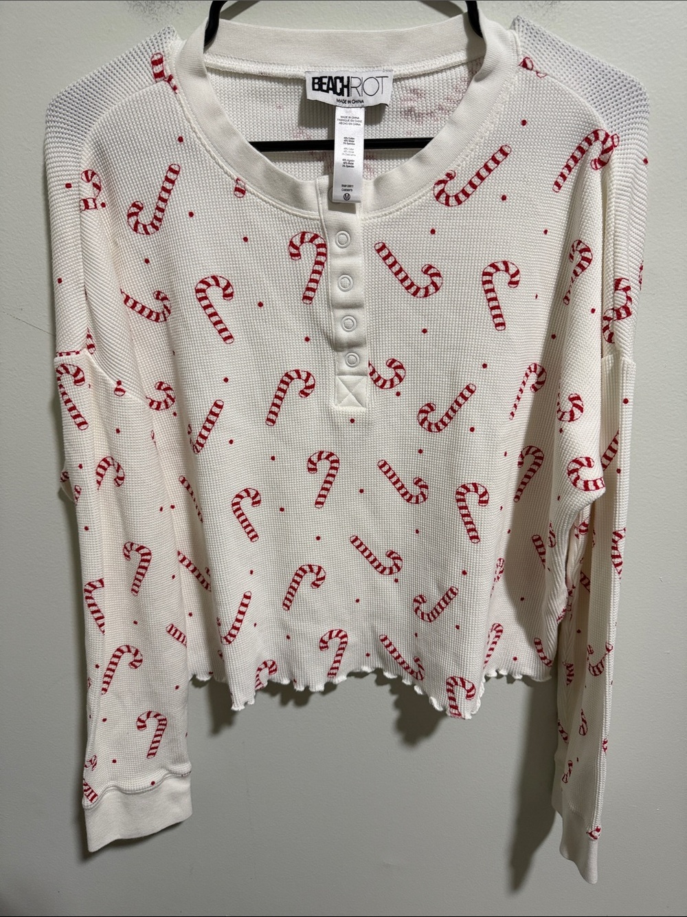 Beach Riot Candy Cane Long Sleeve Size Medium